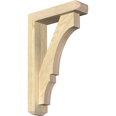 Ekena Millwork Balboa Craftsman Rough Sawn Bracket w/ Offset Brace, Douglas Fir, 4"W x 14"D x 22"H BKT0402X14X22BOA04RDF